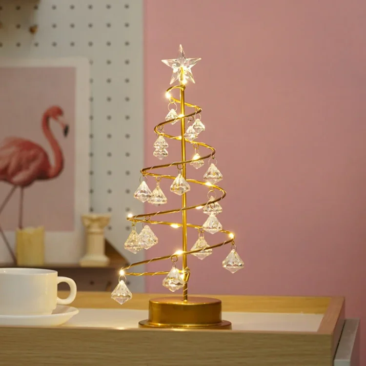 Elegant LED Bordlampe med Spiraldesign til Julestemning