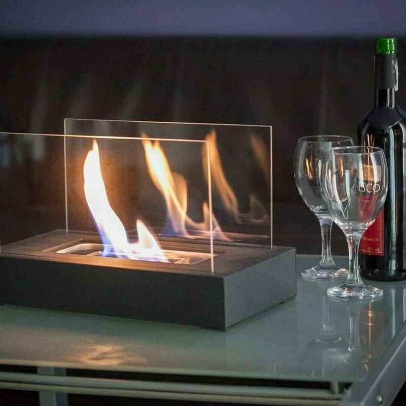Stilfuld Bioethanol Bordpejs med Glas – Hygge Uden Røg