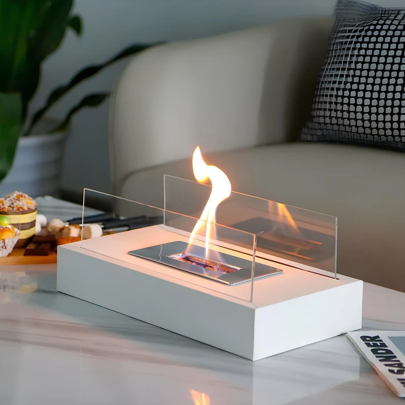 Stilfuld Bioethanol Bordpejs med Glas – Hygge Uden Røg