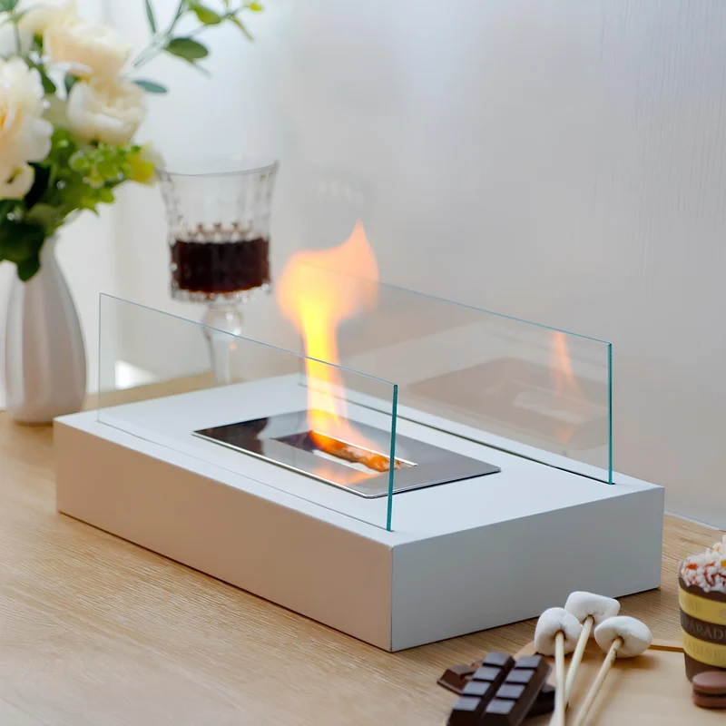 Stilfuld Bioethanol Bordpejs med Glas – Hygge Uden Røg
