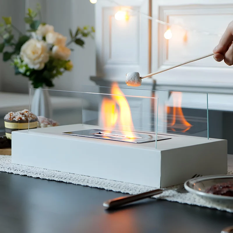 Stilfuld Bioethanol Bordpejs med Glas – Hygge Uden Røg