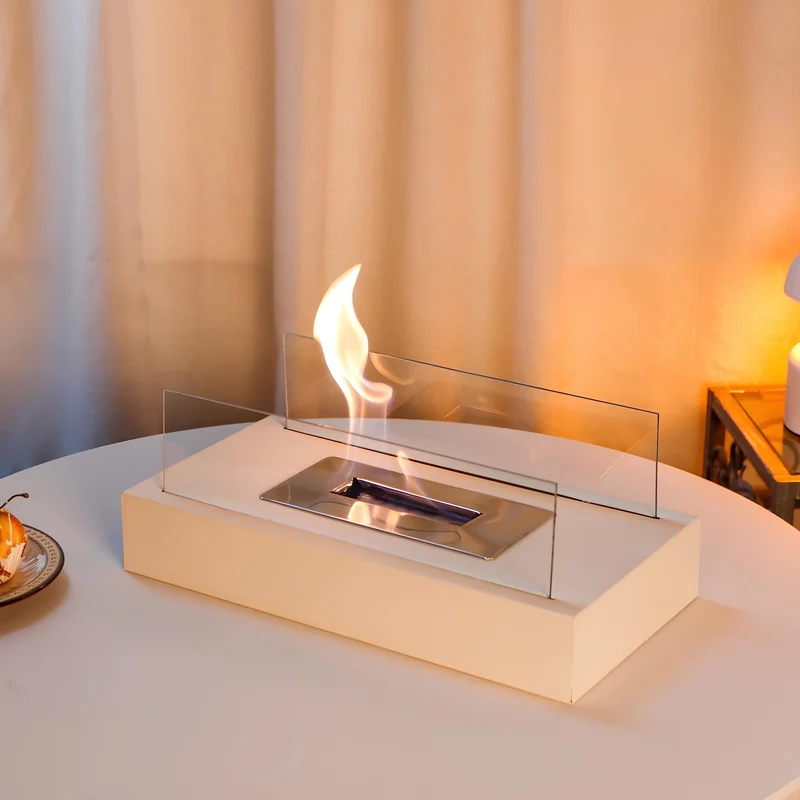 Stilfuld Bioethanol Bordpejs med Glas – Hygge Uden Røg
