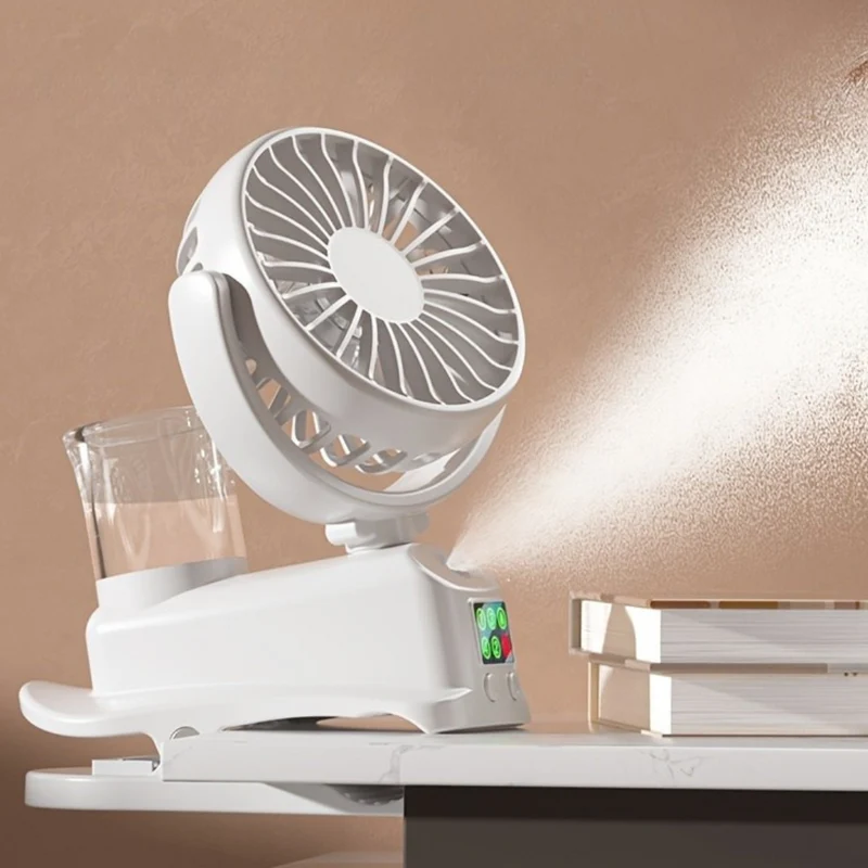 Kompakt USB Ventilator & Luftfugter med Genopladeligt Batteri