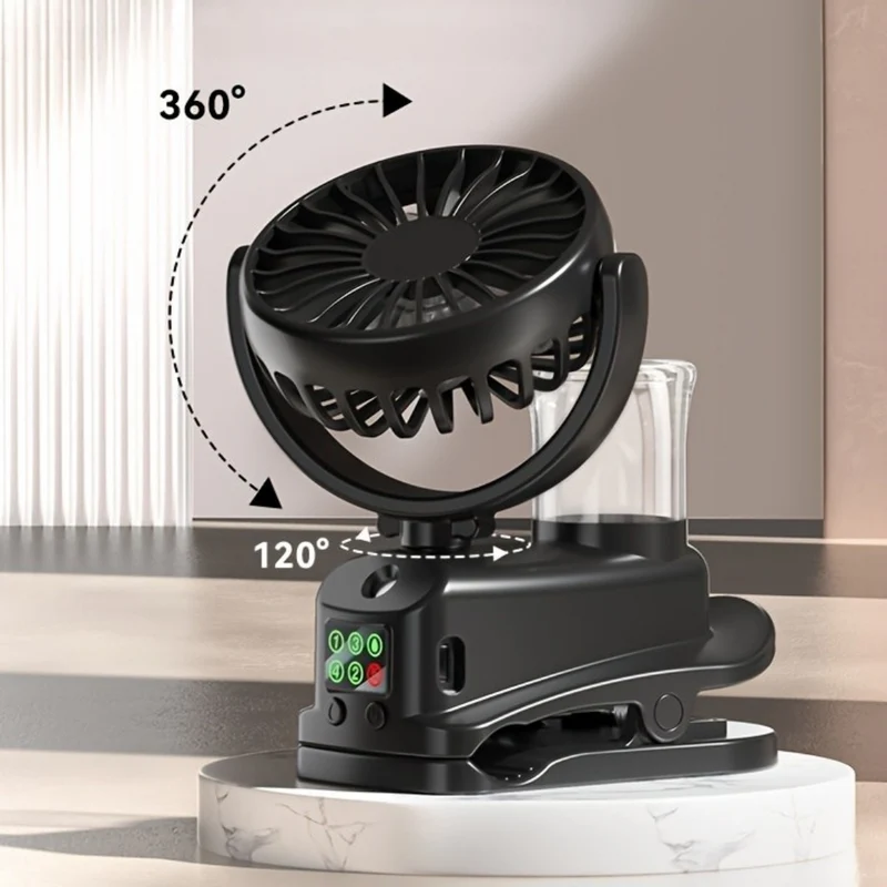 Kompakt USB Ventilator & Luftfugter med Genopladeligt Batteri