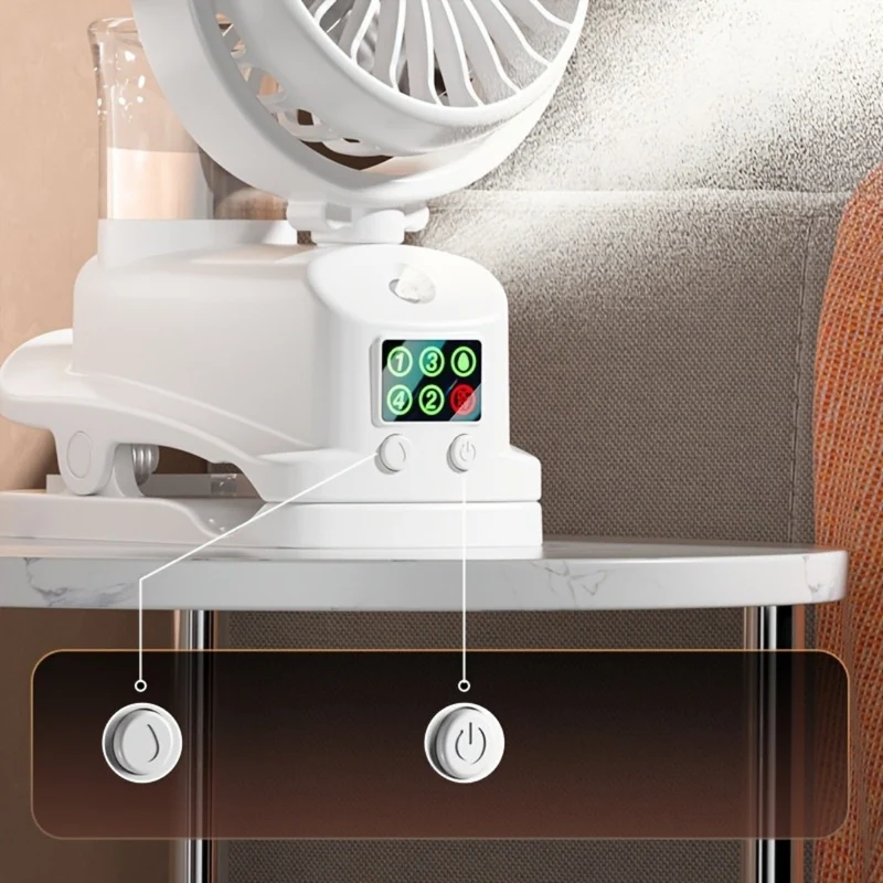 Kompakt USB Ventilator & Luftfugter med Genopladeligt Batteri