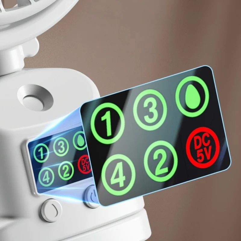Kompakt USB Ventilator & Luftfugter med Genopladeligt Batteri