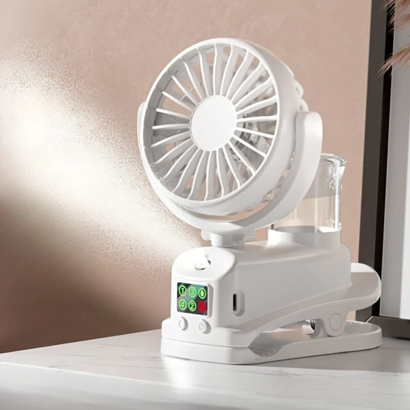 Kompakt USB Ventilator & Luftfugter med Genopladeligt Batteri
