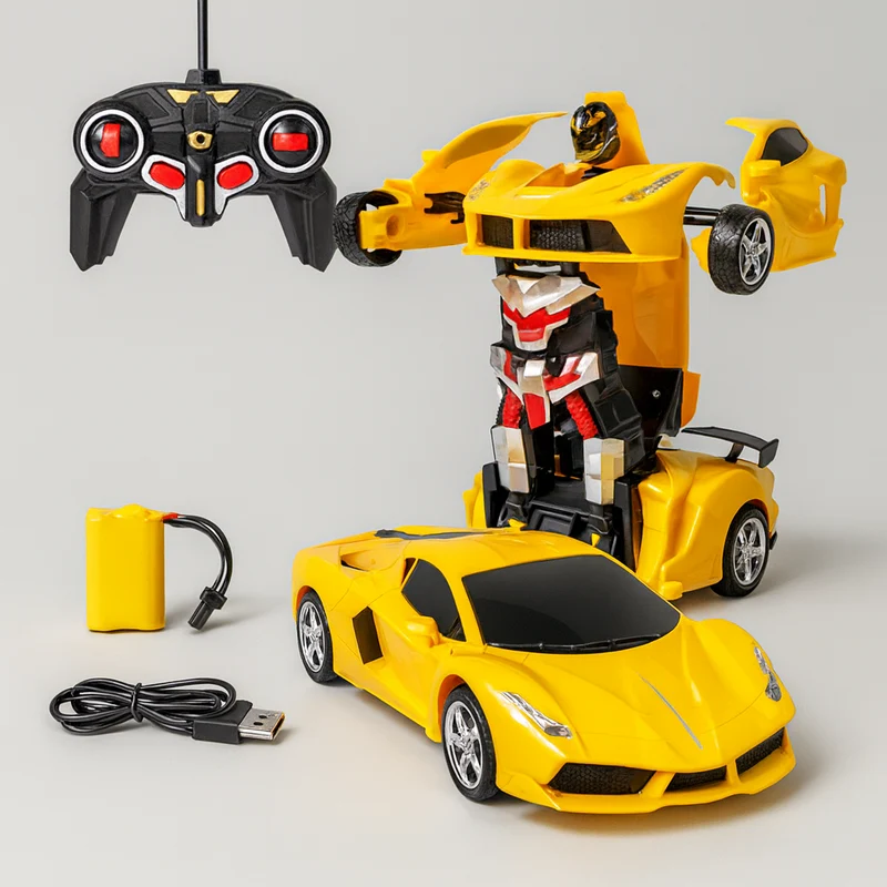 Fjernstyret Transformer Robotbil med LED og Lyd