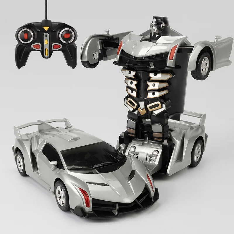 Fjernstyret Transformer Robotbil med LED og Lyd