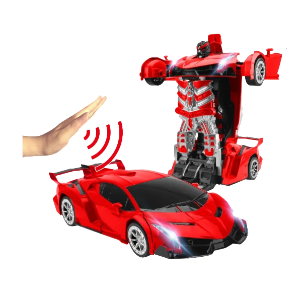 Transformerende Fjernstyret Robotbil med LED-lys