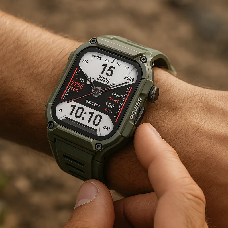 Robust Udendørs Smartwatch – Holdbarhed og Fitness i Fokus