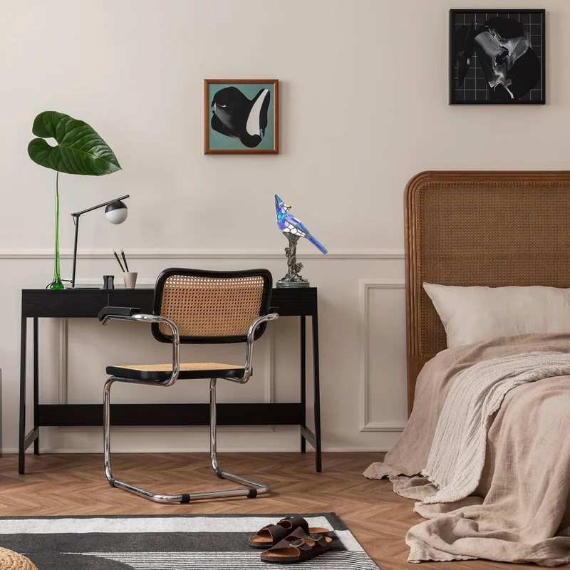 Fuglelampe i Glas med Vintage Look - Unik Dekoration