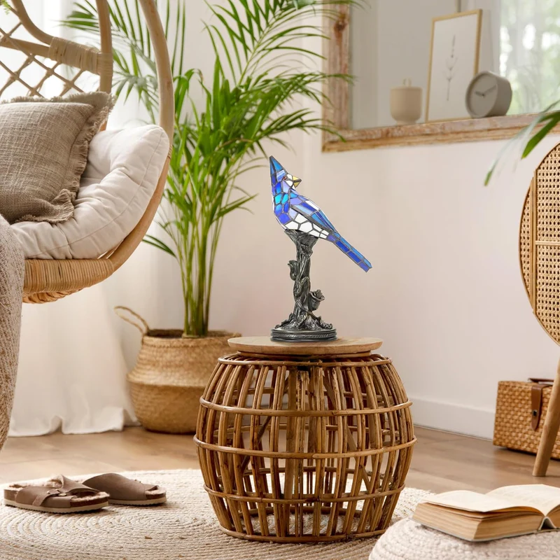 Fuglelampe i Glas med Vintage Look - Unik Dekoration