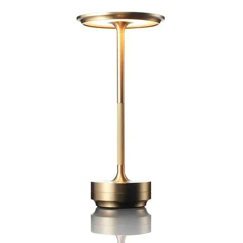 Trådløs LED Bordlampe i Guld med Justerbar Lysstyrke