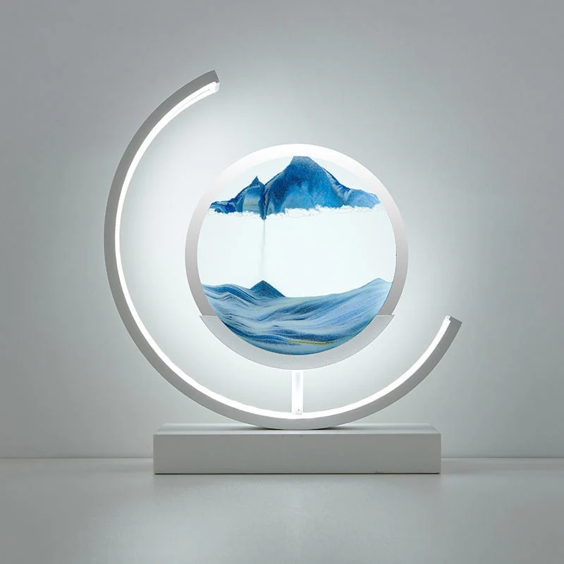 LED Bordlampe med Dynamisk Sandkunst - Beroligende Belysning