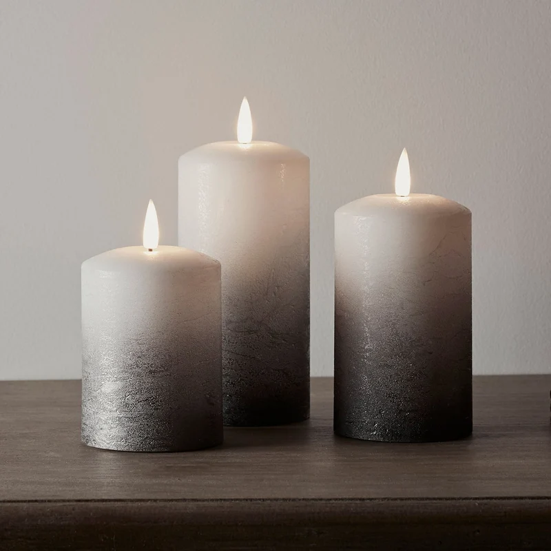Flammesløse LED Bloklys i Ægte Voks med Timerfunktion
