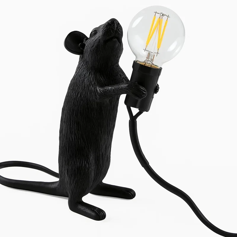 Charmerende LED Mus Bordlampe med Blødt, Varmt Lys