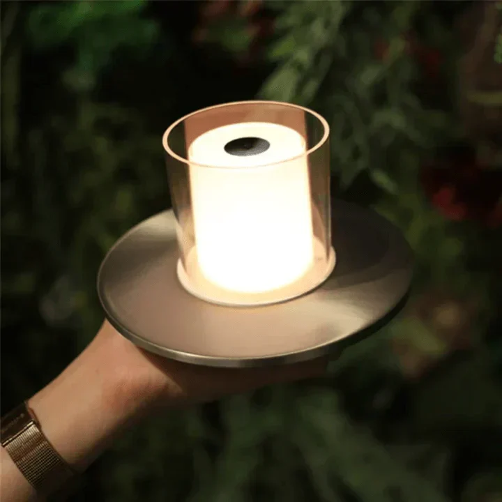 Sikker LED Bordlampe med Ægte Stearinlysglød