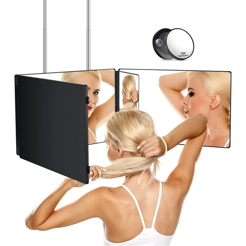 360° LED Makeup Spejl med Genopladelig USB & Klar Belysning