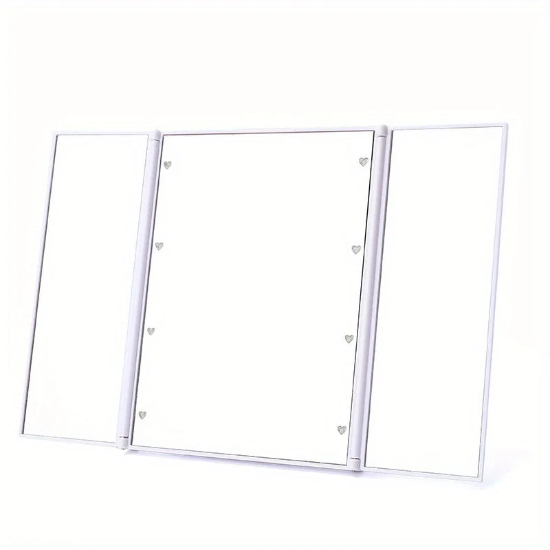 Kompakt Sminkespejl med LED og Trifold for Perfekt Lys