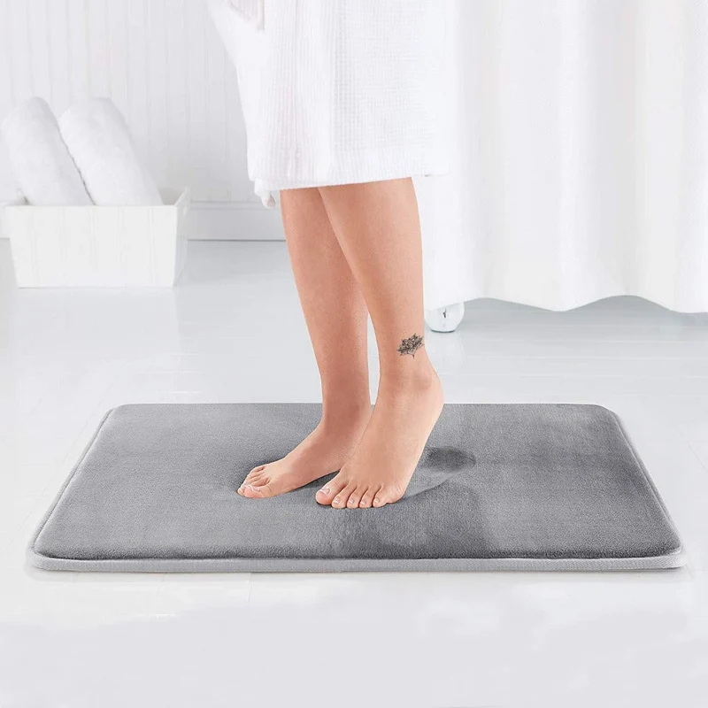 Blød Memory Foam Badeværelsesmåtte med Skridsikker Bund