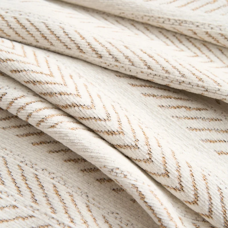 Stilfuldt Herringbone Sofaovertræk i Chenille med Tofler