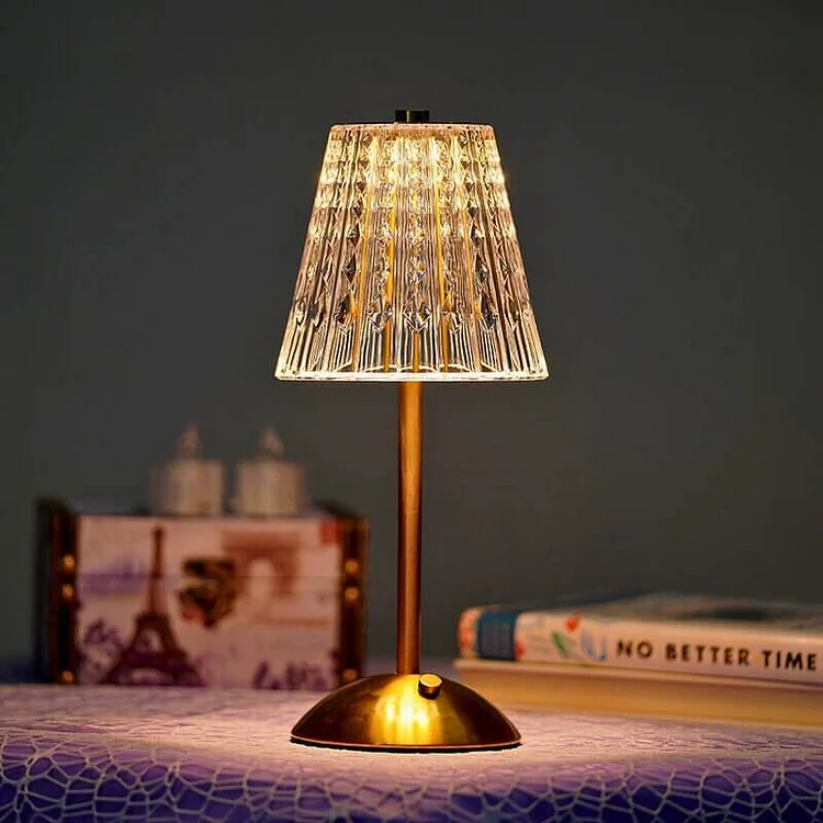 Trådløs Krystalbordlampe med LED - Elegant og Fleksibel