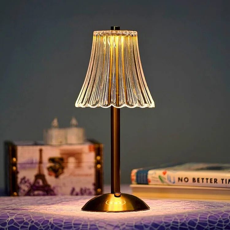 Trådløs Krystalbordlampe med LED - Elegant og Fleksibel