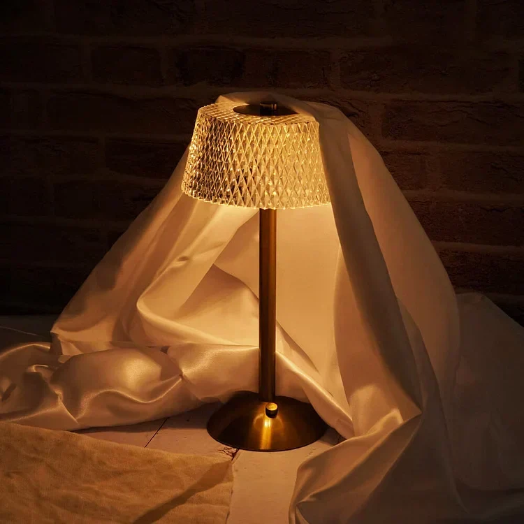 Trådløs Krystalbordlampe med LED - Elegant og Fleksibel