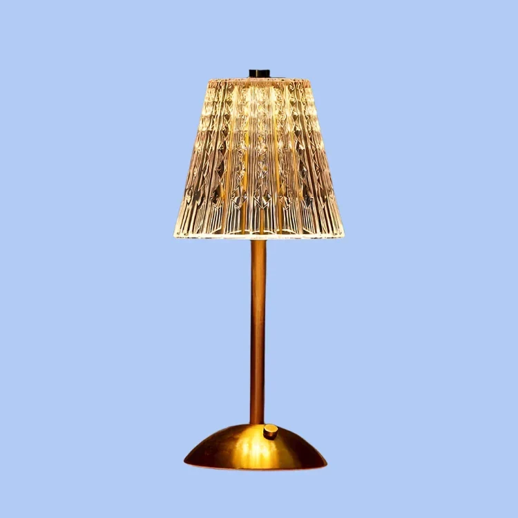 Trådløs Krystalbordlampe med LED - Elegant og Fleksibel