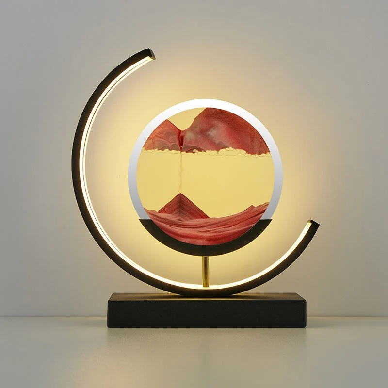 Moderne LED Bordlampe med Beroligende Sandkunst