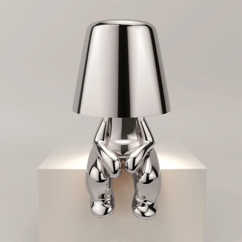 Trådløs Bordlampe i Guld med Justerbart LED Lys