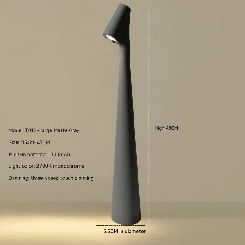 Trådløs LED Bordlampe i Rød Metal - Lang Batterilevetid