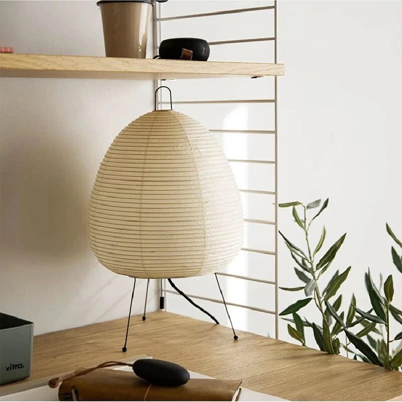 Japansk Papirbordlampe med Blødt LED Lys til Ro
