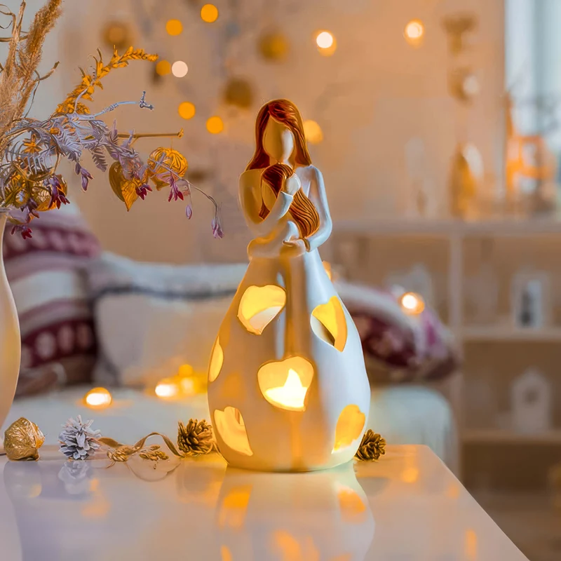 Hjerteformet Bordlampe i Resin – Skab Hygge i Hjemmet