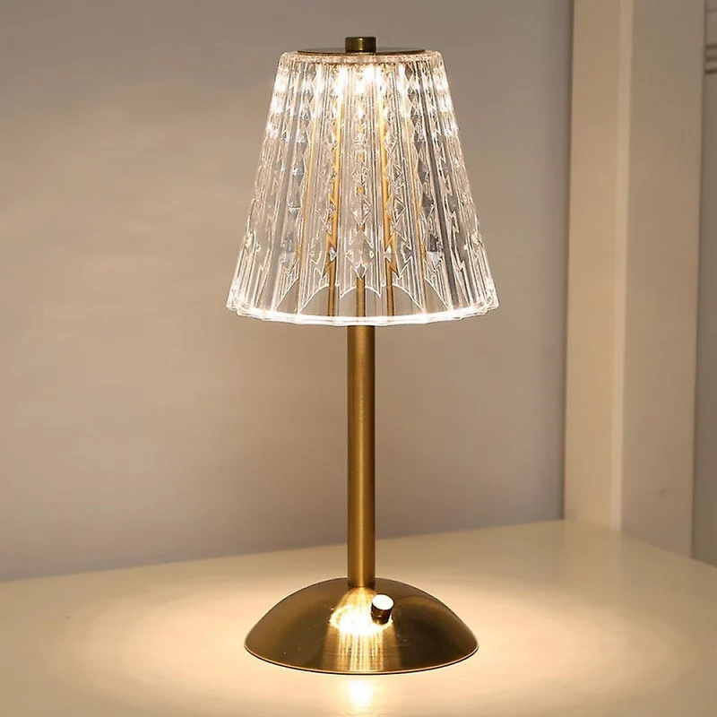 Bordlampe med Krystalskærm og Nem Touch Kontrol