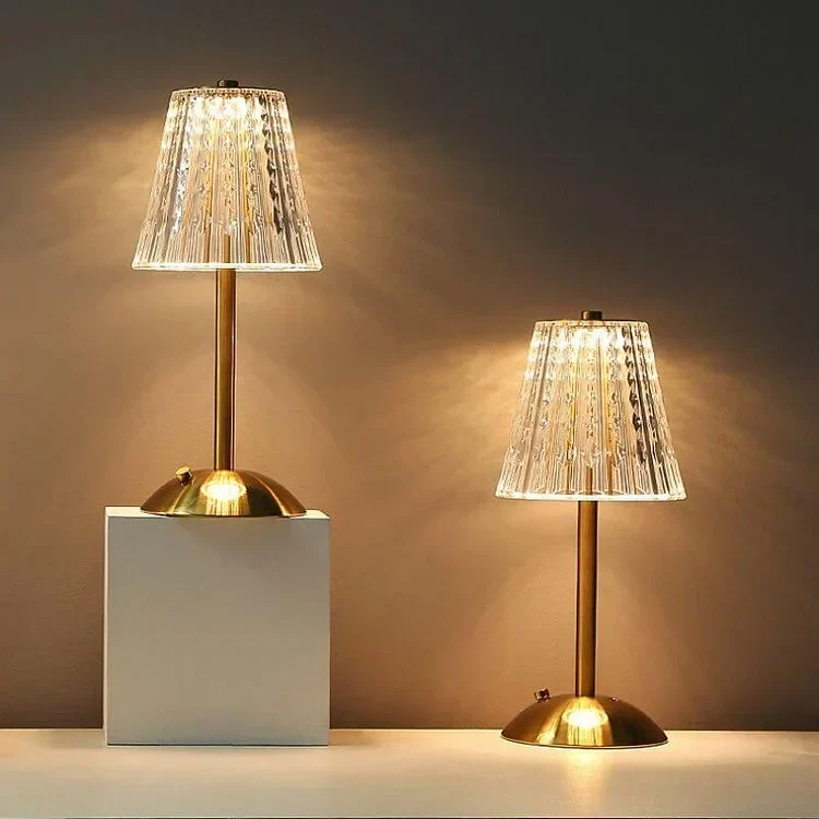 Bordlampe med Krystalskærm og Nem Touch Kontrol