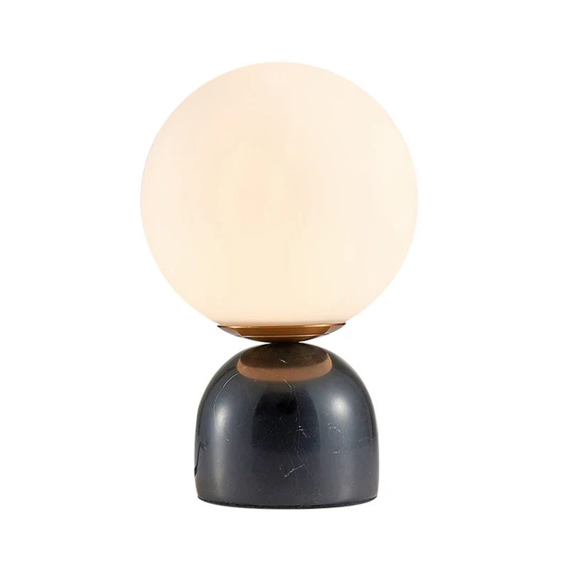 Elegant Bordlampe med Glasglobus og Stabil Stenbase