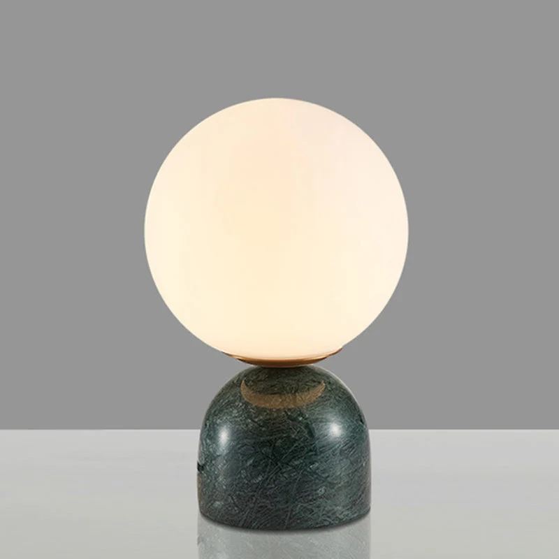 Elegant Bordlampe med Glasglobus og Stabil Stenbase