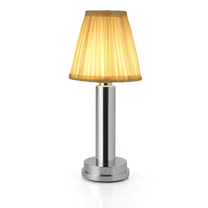 Trådløs Bordlampe med Dæmpbar Funktion og Stofskærm