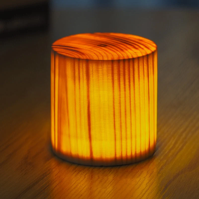 Trådløs Bordlampe med Touch Kontrol og Trælook