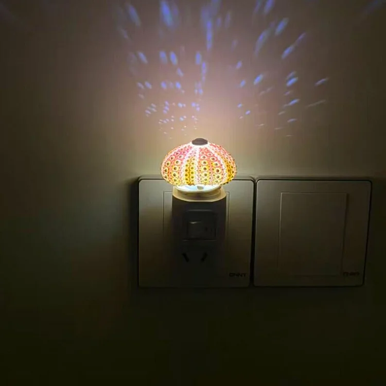 Vintage Bordlampe med Glasdome & Havpindsvin Design