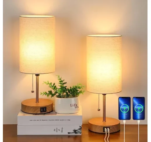 Moderne Natlamper med USB og AC - Stilfuld Opladning
