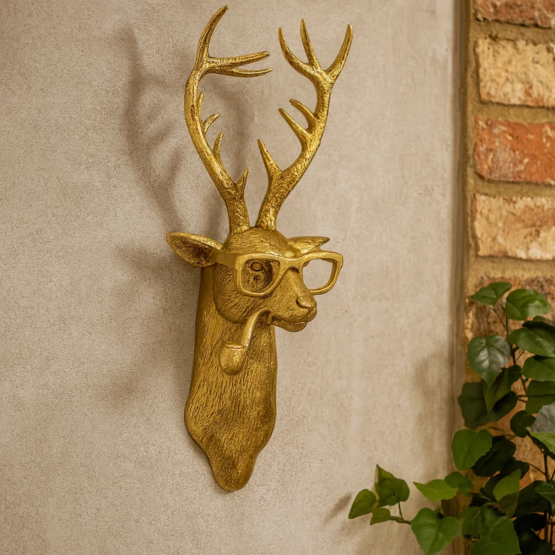 Vintage Dyrehoved Vægkunst i Resin – Unikt Design