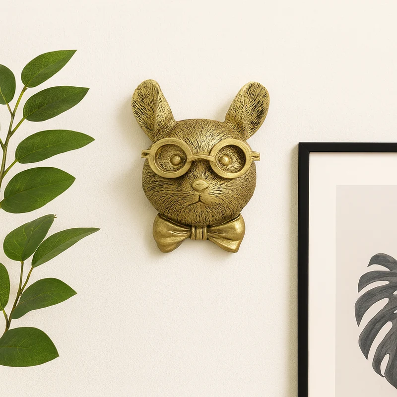 Vintage Dyrehoved Vægkunst i Resin – Unikt Design