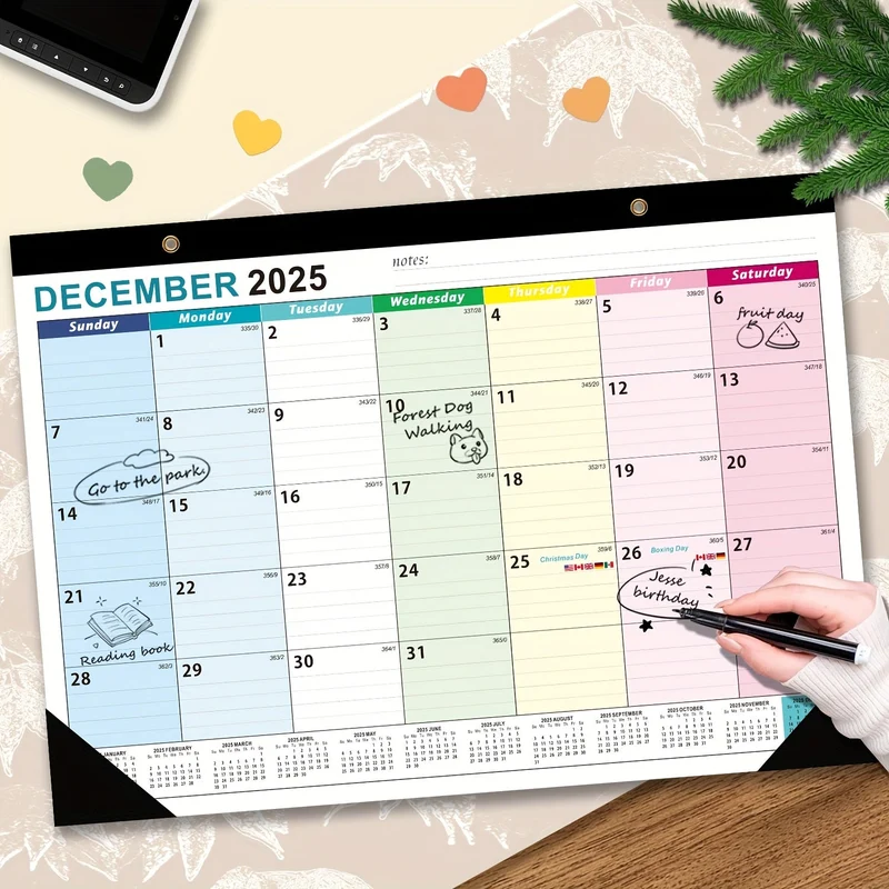 Vægkalender med Sletbar Overflade og Månedligt Overblik