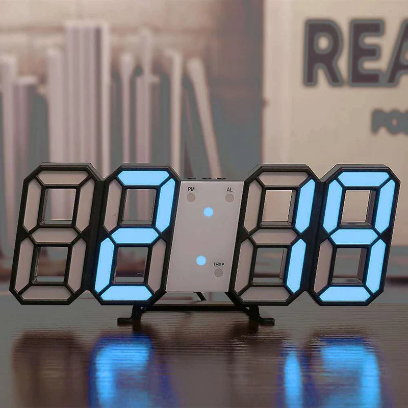 Digital Vægur med LED Display og Temperaturvisning