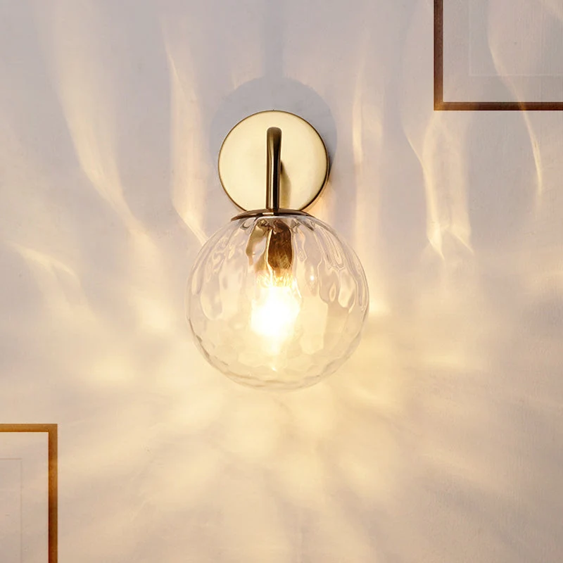 Moderne Væglampe i Glas med Elegant Guld Finish