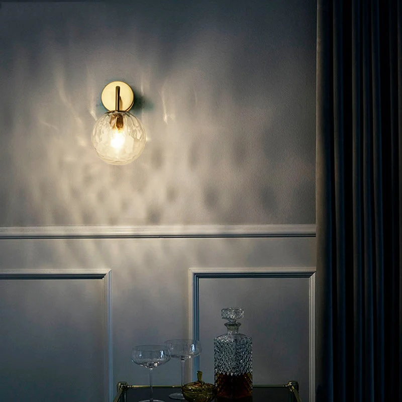 Moderne Væglampe i Glas med Elegant Guld Finish