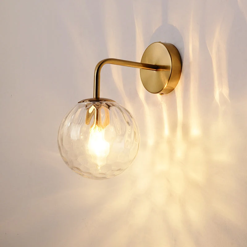 Moderne Væglampe i Glas med Elegant Guld Finish